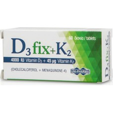 Uni-Pharma D3 Fix 4000iu + K2 45mg 60 Tabs Βιταμίνη D3 Και K2